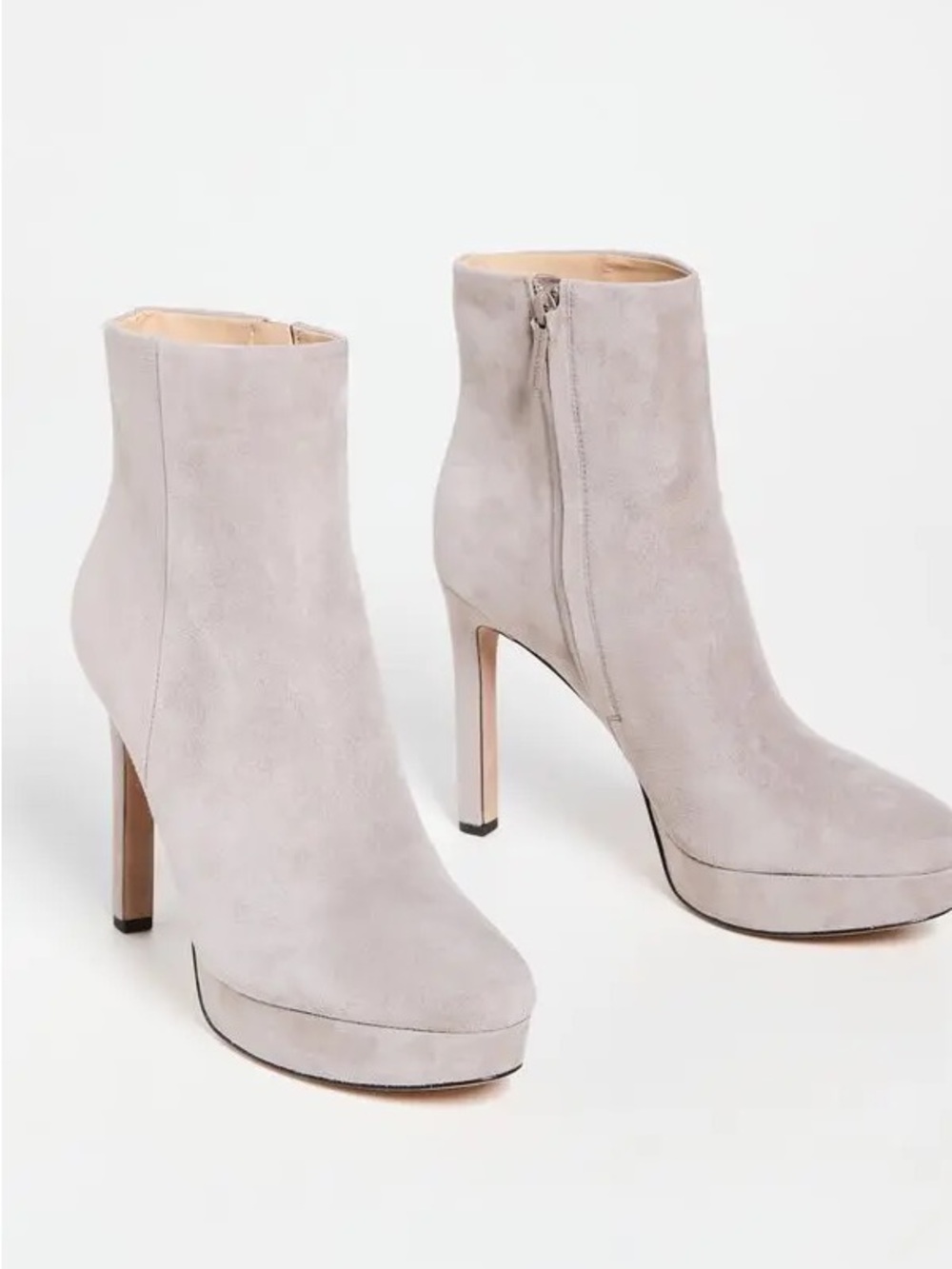 Veronica Beard Dali Booties Light Gray Suede Platform Ankle Booties Size 7.5
